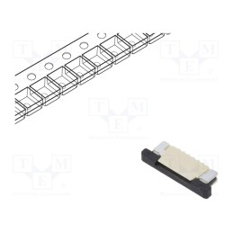 10 pcs x Amphenol Communications Solutions - F52Q-1A7A1-11006 - FFC/FPC, F52Q, PIN: 6, top contacts,ZIF, SMT, 50V, 500mA, tinned