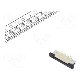 10 pcs x Amphenol Communications Solutions - F52R-1A7H1-11008 - FFC/FPC, F52R, PIN: 8, bottom contacts,ZIF, SMT, 50V, 500mA, 1mm