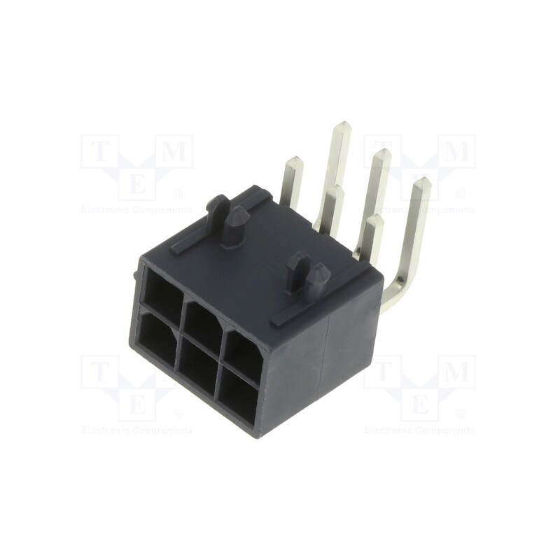 10 pcs x MOLEX - 1724480006 - Socket, wire-board, male, Mini-Fit Jr, 4.2mm, PIN: 6, Glow-Wire, THT
