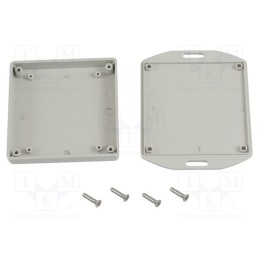 1 pcs x HAMMOND - 1551XXFLGY - Enclosure: multipurpose, X: 80mm, Y: 80mm, Z: 15mm, with fixing lugs