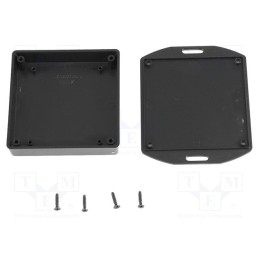 1 pcs x HAMMOND - 1551XXFLBK - Enclosure: multipurpose, X: 80mm, Y: 80mm, Z: 15mm, with fixing lugs