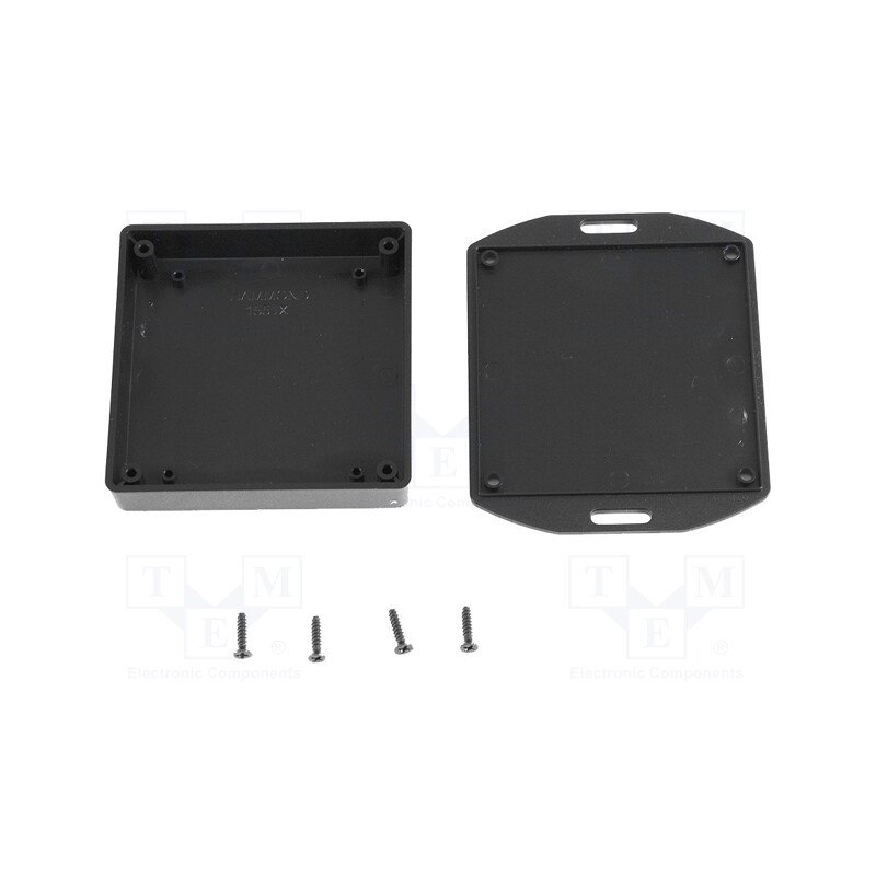 1 pcs x HAMMOND - 1551XXFLBK - Enclosure: multipurpose, X: 80mm, Y: 80mm, Z: 15mm, with fixing lugs