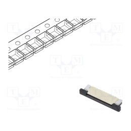 10 pcs x Amphenol Communications Solutions - F52Q-1A7A1-11010 - FFC/FPC, F52Q, PIN: 10, top contacts,ZIF, SMT, 50V, 500mA, tinne