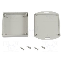 1 pcs x HAMMOND - 1551XFLGY - Enclosure: multipurpose, X: 80mm, Y: 80mm, Z: 20mm, with fixing lugs