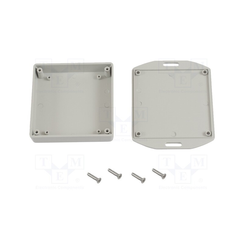1 pcs x HAMMOND - 1551XFLGY - Enclosure: multipurpose, X: 80mm, Y: 80mm, Z: 20mm, with fixing lugs