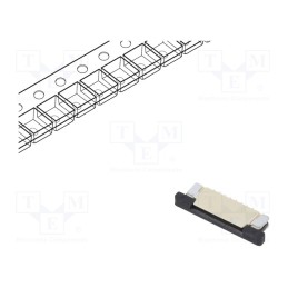 10 pcs x Amphenol Communications Solutions - F52Q-1A7A1-11008 - FFC/FPC, F52Q, PIN: 8, top contacts,ZIF, SMT, 50V, 500mA, tinned