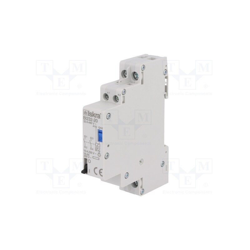 1 pcs x ISKRA - 30.070.025 - Relay: installation, bistable,impulse, NO x2, Ucoil: 230VAC, 32A