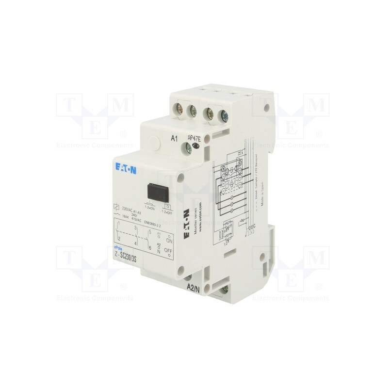 1 pcs x EATON ELECTRIC - Z-SC230/3S - Relay: installation, bistable,impulse, NO x3, Ucoil: 230VAC, 16A