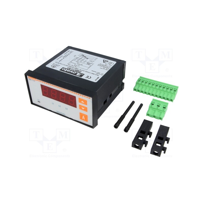 1 pcs x LOVATO ELECTRIC - DMK 11 R1 - Ammeter, digital,mounting, 0A÷10kA1,50mA÷5.75A, True RMS, LED
