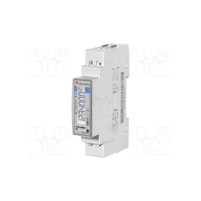 1 pcs x CARLO GAVAZZI - EM111DINAV81XM1PFB - Counter, digital,mounting, for DIN rail mounting, single-phase