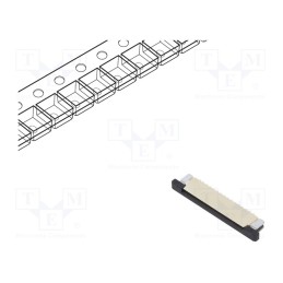 10 pcs x Amphenol Communications Solutions - F52Q-1A7A1-11016 - FFC/FPC, F52Q, PIN: 16, top contacts,ZIF, SMT, 50V, 500mA, tinne