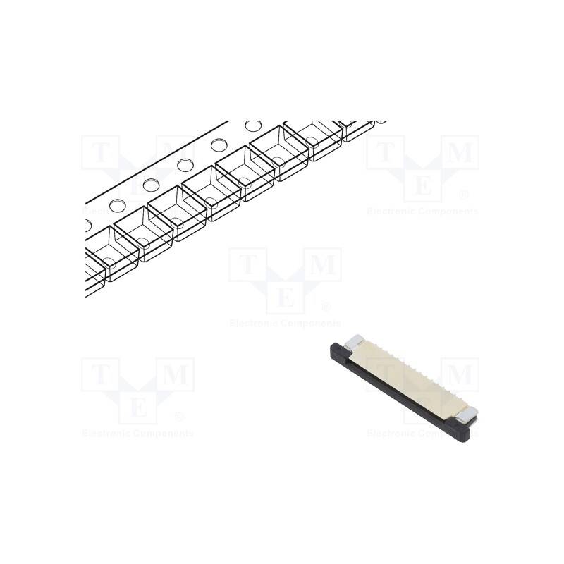 10 pcs x Amphenol Communications Solutions - F52Q-1A7A1-11016 - FFC/FPC, F52Q, PIN: 16, top contacts,ZIF, SMT, 50V, 500mA, tinne