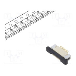 10 pcs x Amphenol Communications Solutions - F32Q-1A7H1-11010 - FFC/FPC, F32Q, PIN: 10, top contacts,ZIF, SMT, 50V, 500mA, -40÷1