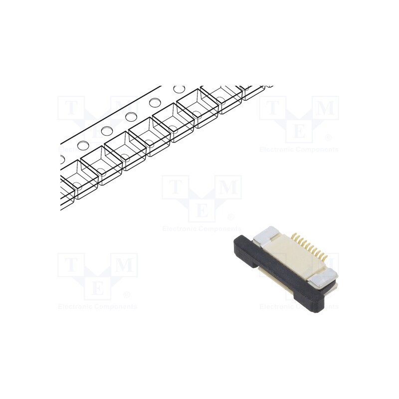 10 pcs x Amphenol Communications Solutions - F32Q-1A7H1-11010 - FFC/FPC, F32Q, PIN: 10, top contacts,ZIF, SMT, 50V, 500mA, -40÷1