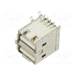 10 pcs x MOLEX - 672984090 - Socket, USB A, on PCBs, THT, PIN: 4, angled 90°, double, USB 2.0