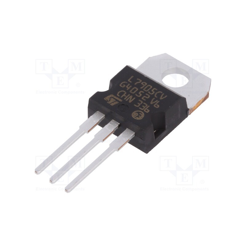 3 pcs x STMicroelectronics - L7905CV-DG - IC: voltage regulator, linear,fixed, -5V, 1.5A, TO220AB, THT,