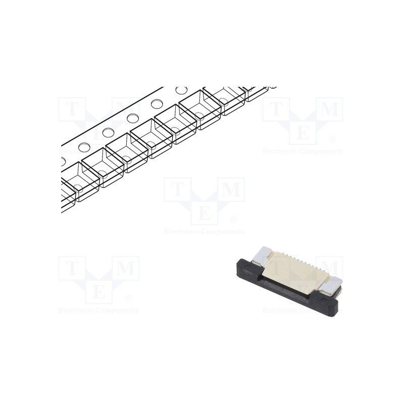10 pcs x Amphenol Communications Solutions - F32Q-1A7H1-11012 - FFC/FPC, F32Q, PIN: 12, top contacts,ZIF, SMT, 50V, 500mA, -40÷1