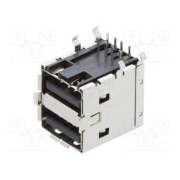 10 pcs x MOLEX - 672983091 - Socket, USB A, on PCBs, THT, PIN: 4, angled 90°, double, USB 2.0