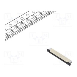 10 pcs x Amphenol Communications Solutions - F52Q-1A7A1-11020 - FFC/FPC, F52Q, PIN: 20, top contacts,ZIF, SMT, 50V, 500mA, tinne