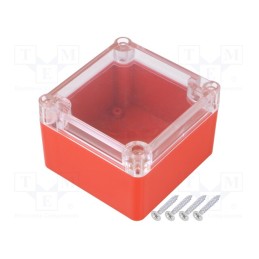 1 pcs x KRADEX - Z111PH ABS RED - Enclosure: multipurpose, X: 80mm, Y: 82mm, Z: 55mm, ABS, red, gasket