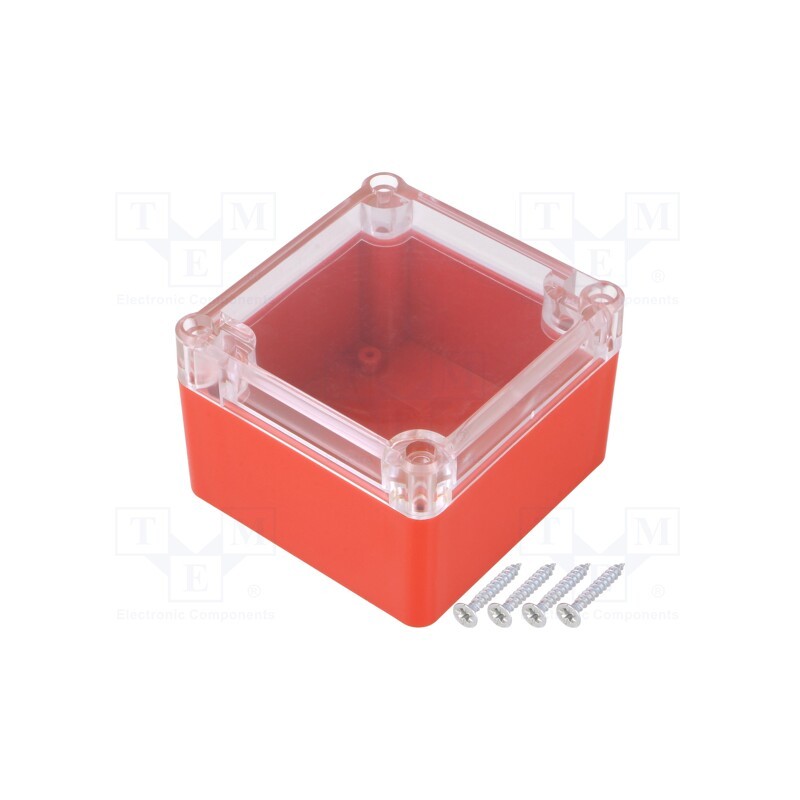 1 pcs x KRADEX - Z111PH ABS RED - Enclosure: multipurpose, X: 80mm, Y: 82mm, Z: 55mm, ABS, red, gasket