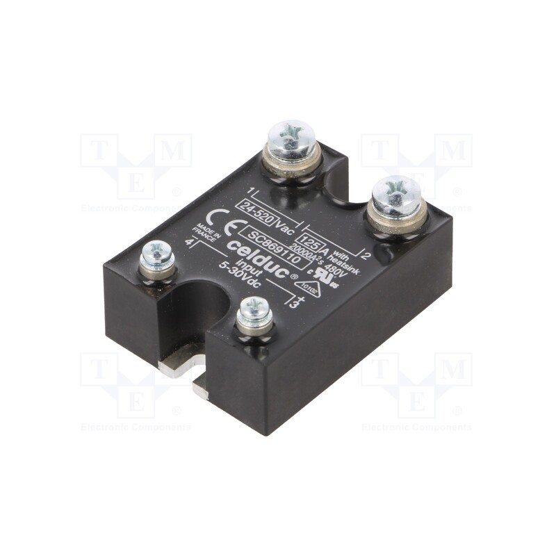 1 pcs x CELDUC - SC869110 - Relay: solid state, Ucntrl: 5÷30VDC, 125A, 24÷520VAC, -40÷100°C