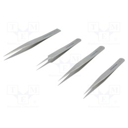 1 set x LINDSTRu00d6M - 9856 - Kit: tweezers, for precision works, Blade tip shape: sharp, 4pcs.