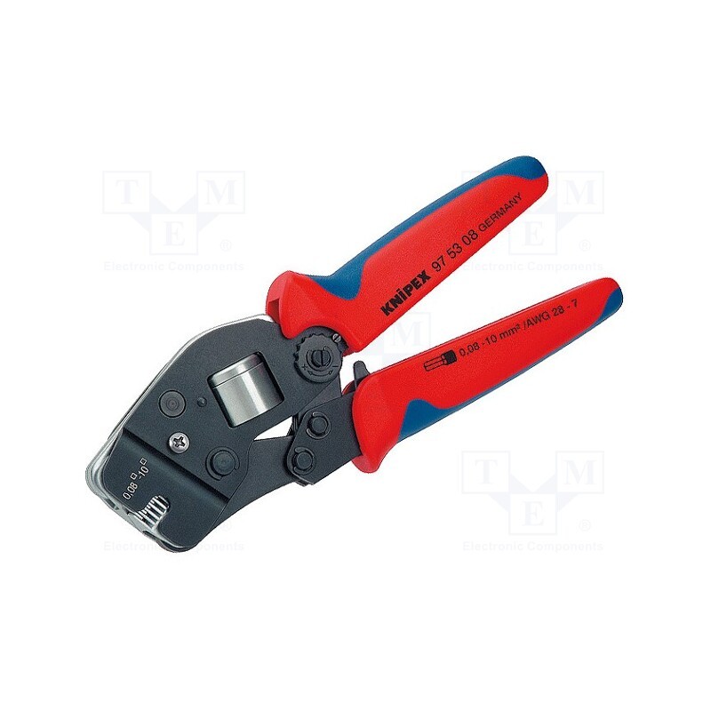 1 pcs x KNIPEX - 97 53 08 - Tool: for crimping, insulated solder sleeves, 0.08÷10mm2, 190mm