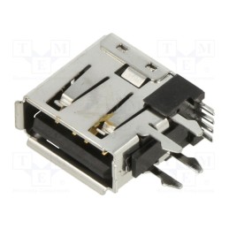 10 pcs x MOLEX - 673298020 - Socket, USB A, on PCBs, THT, PIN: 4, side,angled 90°, USB 2.0