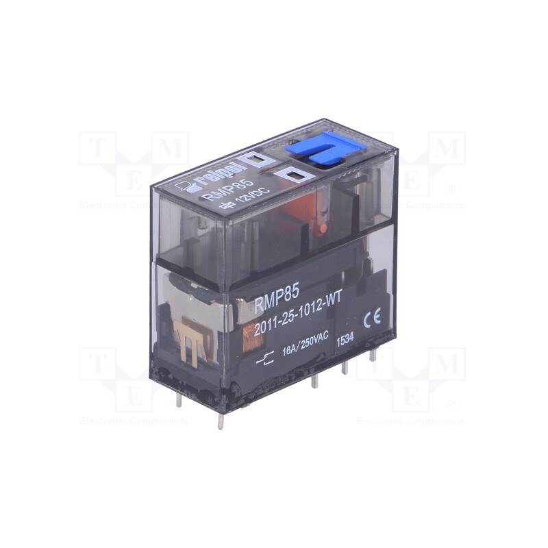 1 pcs x RELPOL - RMP85-2011-25-1012-WT - Relay: electromagnetic, SPDT, Ucoil: 12VDC, 16A, 16A/250VAC, PCB