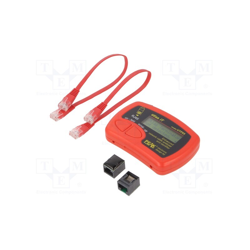 1 pcs x VELLEMAN - UTP05 - Tester: LAN wiring, LCD, 5V, 2.5mA, 103x70x20mm, Test: wiring RJ45