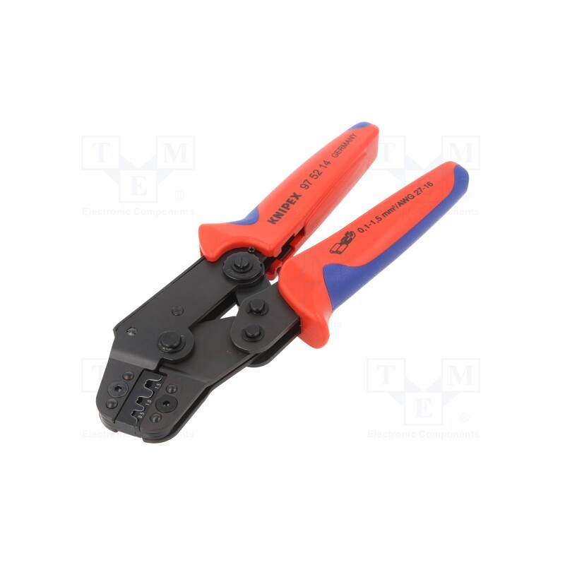 1 pcs x KNIPEX - 97 52 14 - Tool: for crimping, non-insulated terminals, 0.1÷1.5mm2