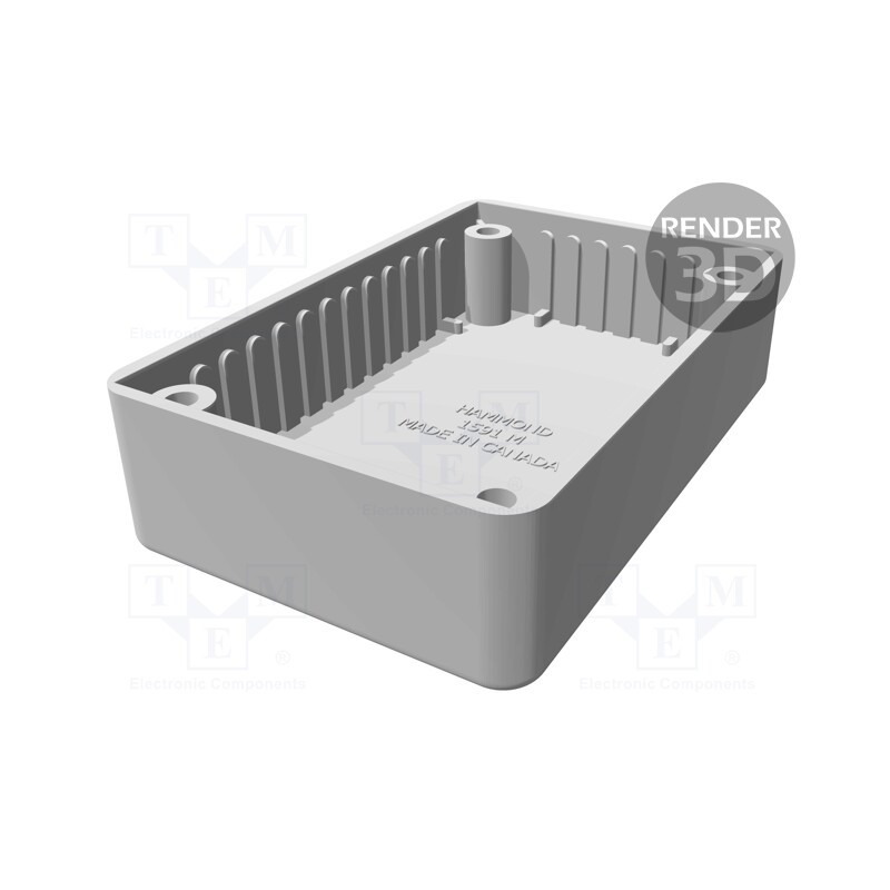 1 pcs x HAMMOND - 1591MSGY - Enclosure: multipurpose, X: 56mm, Y: 85mm, Z: 25mm, 1591S, ABS, grey