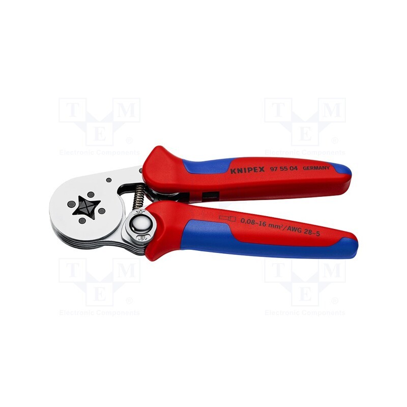 1 pcs x KNIPEX - 97 55 04 - Tool: for crimping, insulated solder sleeves, 0.08÷16mm2