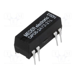 1 pcs x MEDER - DIP05-2A72-21L - Relay: reed switch, DPST-NO, Ucoil: 5VDC, 1A, max.200VDC, 125mW, PCB