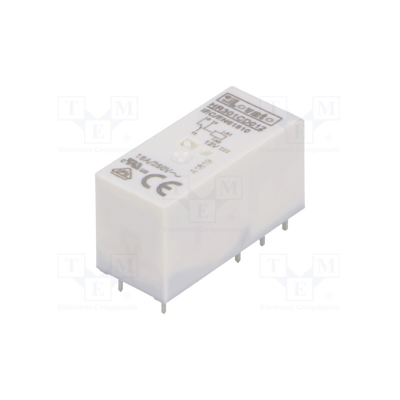 1 pcs x LOVATO ELECTRIC - HR301CD012 - Relay: electromagnetic, SPDT, Ucoil: 12VDC, 16A, 16A/250VAC, socket
