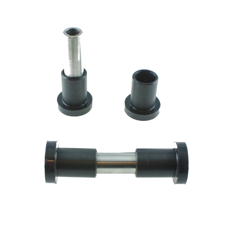 Rear swing arm bushings from the side of the Arctic Cat 400 steering knuckle