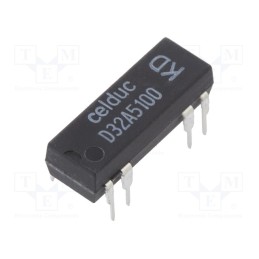 1 pcs x CELDUC - D32A5100 - Relay: reed switch, DPST-NO, Ucoil: 12VDC, 1A, max.100VDC, 10W, PCB