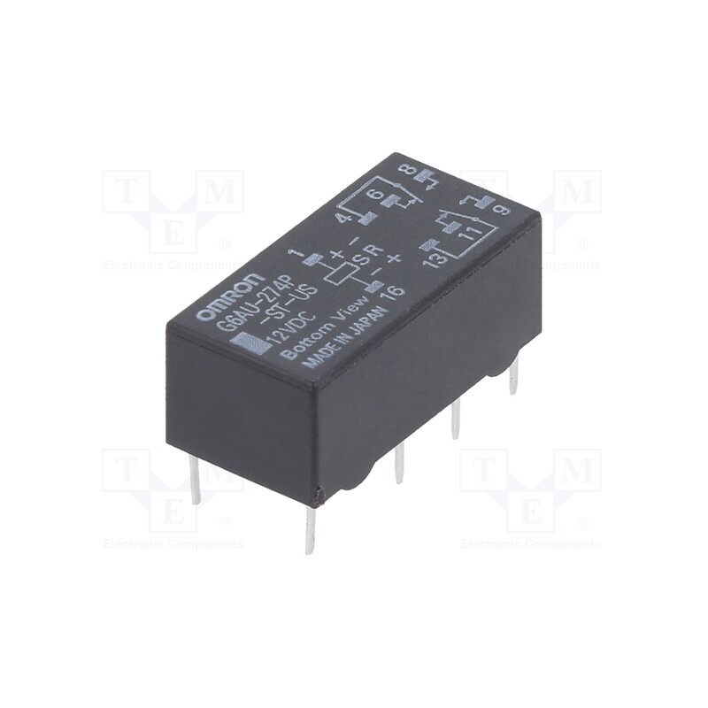 1 pcs x OMRON OCB - G6AU-274P-ST-US 12DC - Relay: electromagnetic, DPDT, Ucoil: 12VDC, Icontacts max: 2A, PCB