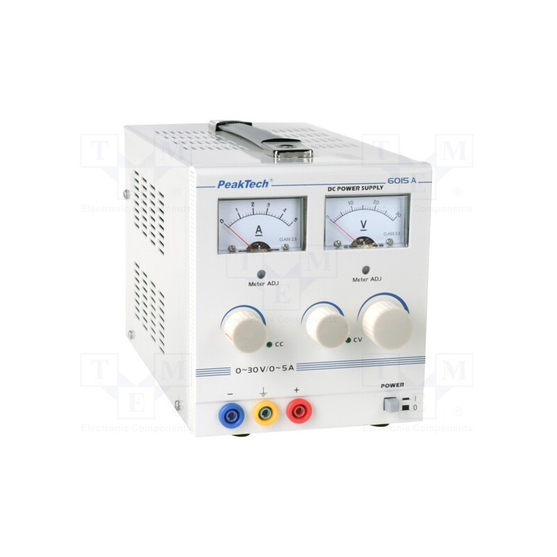1 pcs x PEAKTECH - P 6015 - Power supply: laboratory, single-channel,adjustable, 0÷30VDC