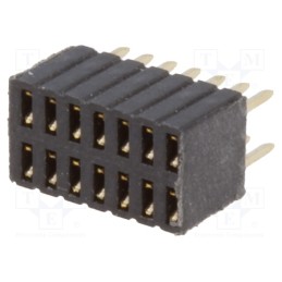 5 pcs x CONNFLY - DS1065-08-2*7S8BV - Socket, pin strips, female, PIN: 14, straight, 1.27mm, THT, 2x7