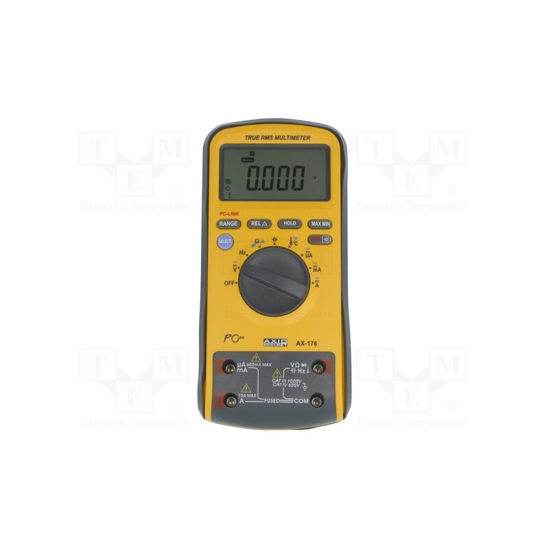 1 pcs x AXIOMET - AX-176 - Digital multimeter, USB, LCD, (6600), 3x/s, True RMS, 1÷99%