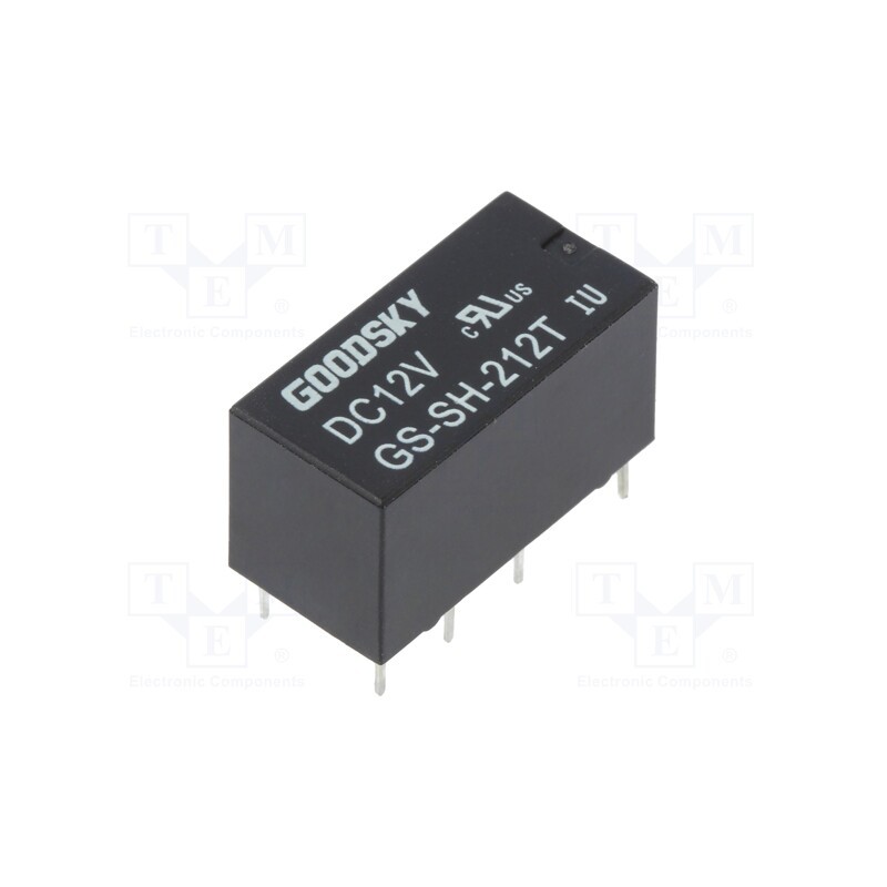 1 pcs x GOODSKY - GS-SH-212T - Relay: electromagnetic, DPDT, Ucoil: 12VDC, 2A, 1A/120VAC, 2A/24VDC
