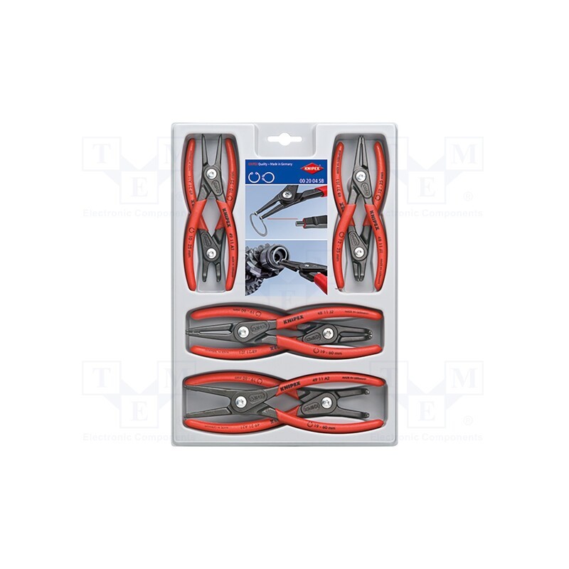 1 set x KNIPEX - 00 20 04 SB - Kit: pliers, for circlip