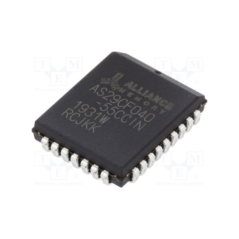 1 pcs x ALLIANCE MEMORY - AS29CF040-55CCIN - IC: FLASH memory, 4MbFLASH, 512kx8bit, 55ns, PLCC32, parallel