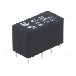 1 pcs x Recoy/RAYEX ELECTRONICS - RS-24 - Relay: electromagnetic, DPDT, Ucoil: 24VDC, Icontacts max: 2A, PCB