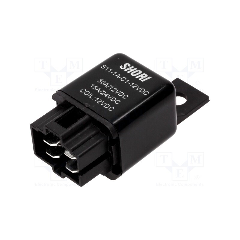 1 pcs x SHORI ELECTRIC - S11-1A-C1-12VDC - Relay: electromagnetic, SPST-NO, Ucoil: 12VDC, 30A, automotive