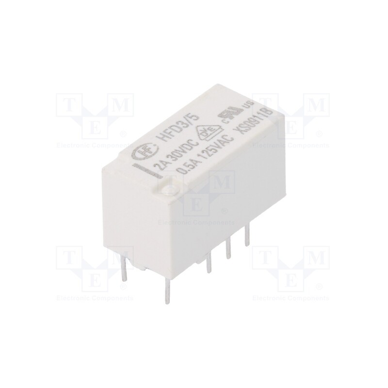 1 pcs x HONGFA RELAY - HFD3/5 - Relay: electromagnetic, DPDT, Ucoil: 5VDC, 2A, 0.5A/125VAC, PCB