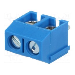 5 pcs x ADAM TECH - EBBA-02-C-SS-BU - PCB terminal block, angled 90°, 5mm, ways: 2, on PCBs, 1.5mm2, 16A