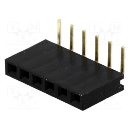 5 pcs x CONNFLY - DS1024-1*6RF1 - Socket, pin strips, female, PIN: 6, angled 90°, 2.54mm, THT, 1x6